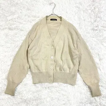 그린 라벨 릴랙싱 니트 가디건 V넥 라이트 베이지