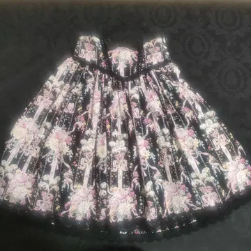 베이비더스타즈 샤인브라이트 마리 아네트 패턴 블랙과 핑크 꽃무늬