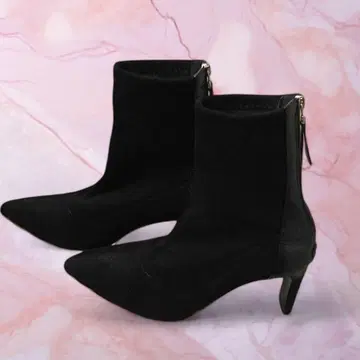 블랙 스웨이드 스틸레토 부츠 사이즈 25cm