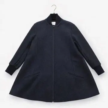 [ 새상품급 ] LE CIEL BLEU 노카라 울 롱 코트 네이비 38