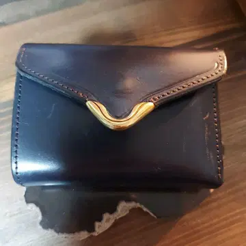 이케노하타 긴카텐 CRAMP 네이비 3단 폴더형 지갑 일본제