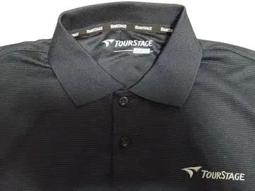 투어 스테이지(TOURSTAGE) 긴팔 피케 셔츠 블랙 남성용 L 사이즈