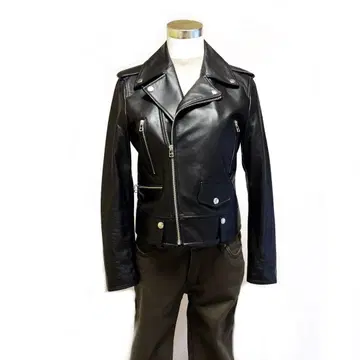 블랙 더블 라이더 자켓