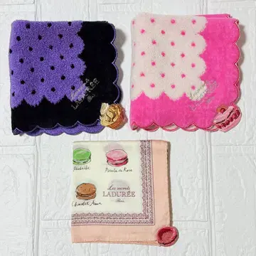 LADUREE 라뒤레 손수건 타월 3개 세트 마카롱