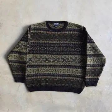 90s 랜즈엔드 페어아일 패턴 울 니트 스웨터 스코틀랜드제 L