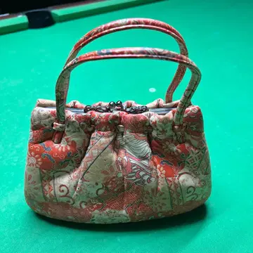 일본 의류용 미니백 일본풍 패턴 오렌지 계열