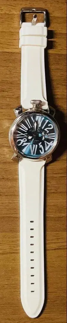 실리콘 밴드 수동 와인딩 시계 파랑 블랙 다이얼