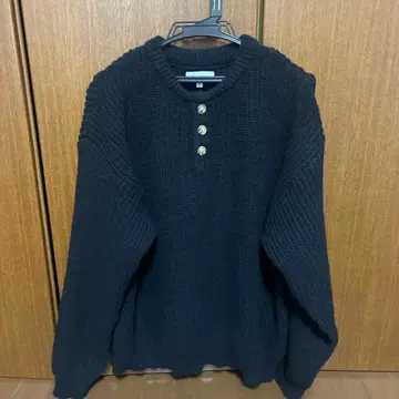 rocky monroe 오버 사이즈 하찌 헨리넥 니트 스웨터