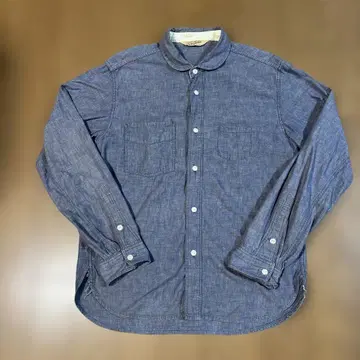 트로피 클로징 긴팔 샴브레이 셔츠 블루