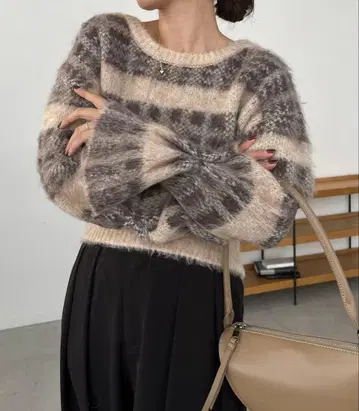 [ CAPRICIEUX LE'MAGE ] 체크 샤기 풀오버