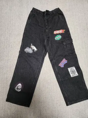 SEQUENZ 블랙 데님 팬츠 L