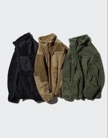 새상품급 엔지니어드 가먼츠 플리스 자켓 올리브 유니클로 S