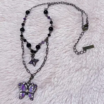 나비 디자인 레이어드 목걸이