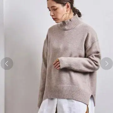 UNITED ARROWS W/CA 슬릿 하이넥 니트