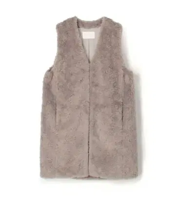 투모로우랜드 Ballsey 랜덤 퍼 V넥 롱베스트 그레이