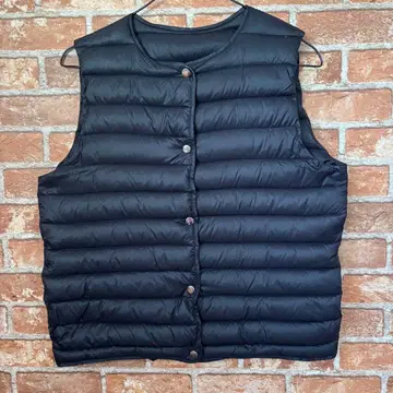 새상품급 미라 오웬 다운 베스트 노카라 경량 S