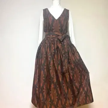 기모노 리메이크 오시마 명주 롱 원피스 점퍼 스커트