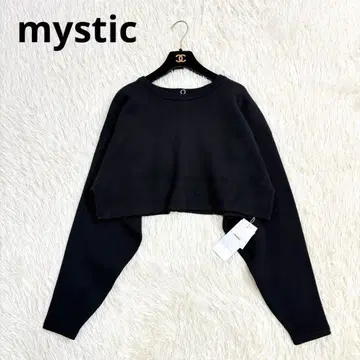 새상품 mystic 크롭 기장 상의 블랙 프리 사이즈 미사용