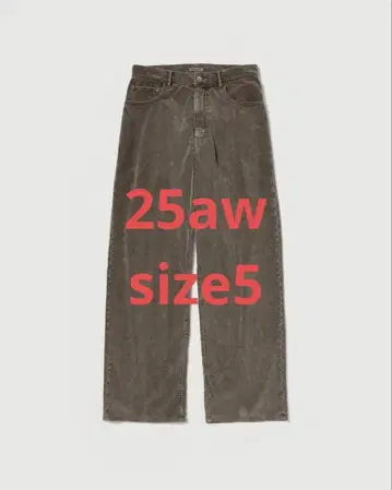 오라리 25aw 피그먼트 다이 랫핑크 코튼 코듀로이 와이드 팬츠