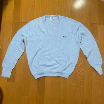 LACOSTE 스카이블루 V넥 스웨터 M