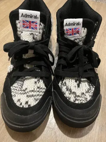 Admiral 어드미럴 스니커즈 니트 25cm 블랙 화이트