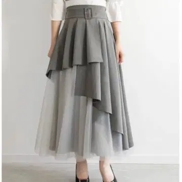 RANDA 튤 도킹 플레어 스커트