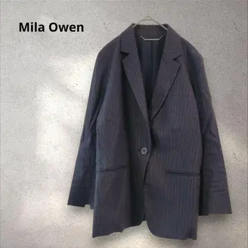 Mila Owen 미라 오웬 네이비 스트라이프 테일러드 자켓 0