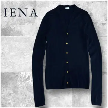 IENA 심플 골드 버튼 긴팔 가디건 블랙