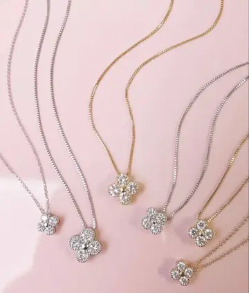 플라워 다이아 플라티나 목걸이