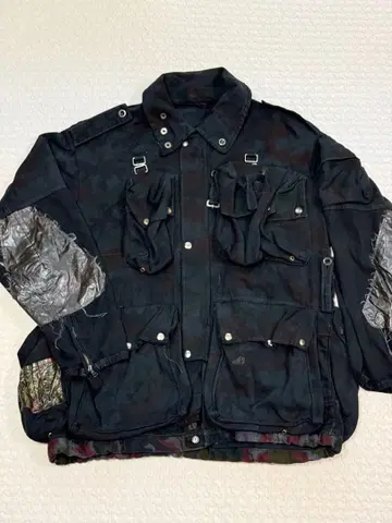 스위스군 밀리터리 자켓 알펜 카모 블랙 염색 M60