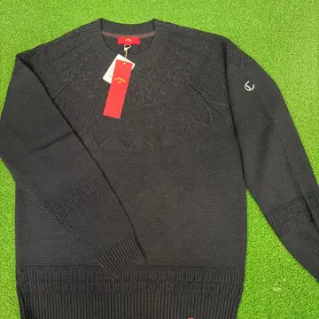 캘러웨이 레드 라벨 미사용 새상품 블랙 스웨터 뜨개질 무늬