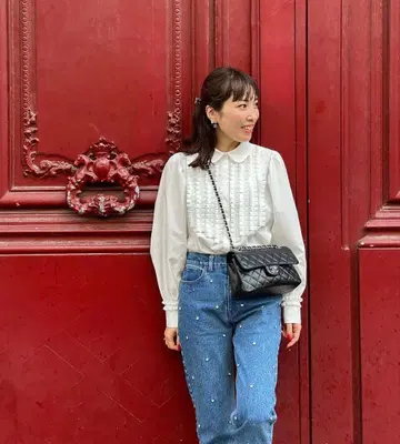 trefle+1 턱 프릴 블라우스