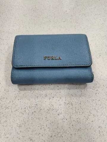 FURLA 3단 폴더형 지갑 파랑