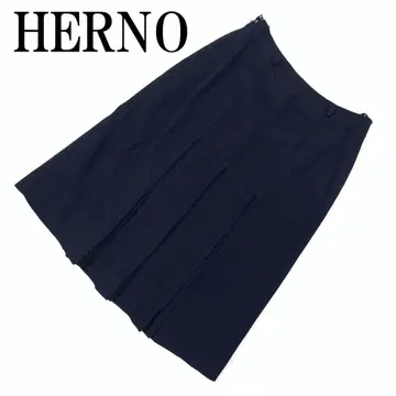 LA9052 HERNO 헬노 플리츠 스커트 네이비 울 46