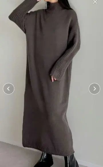 [ 미사용 새상품 ] Re:EDIT 터틀넥 니트 원피스 차콜