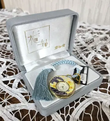 교토 칠가 화유 카유 회중시계 끈 시계 오비 장식 쿼츠 시계