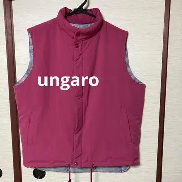ungaro 크림슨과 체크 무늬 다운 베스트 F