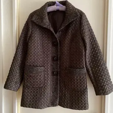 VORNEHI 퀼팅 7부 소매 코트 L 짙은 갈색 하프 코트