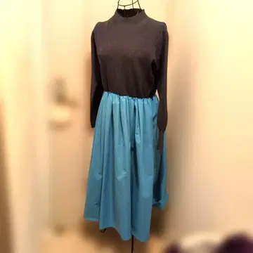 OPAQUE.CLIP 스카이블루 긴팔 롱 원피스