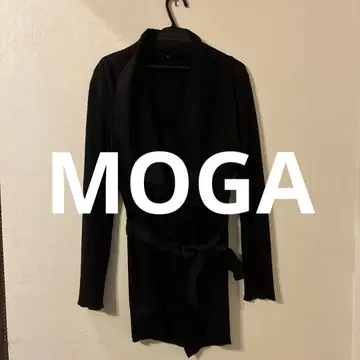 MOGA 모가 블랙 가디건 긴팔 겉옷 소매 리브 허리 리본