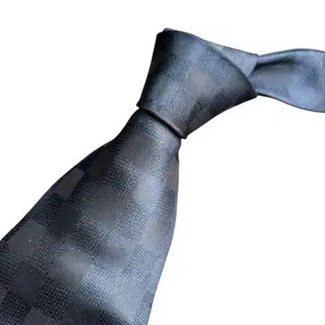 [ 새상품급 ] 던힐 최고급 실크 넥타이 체크 스퀘어 블랙