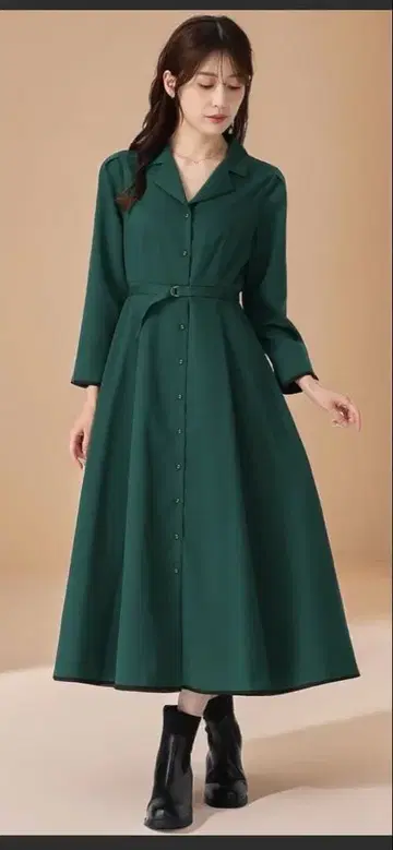 미슈마슈 2025 가을/겨울 신상 테일러 옷깃 배색 원피스