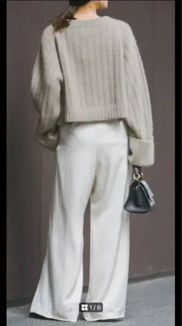 noble 리브 크롭 니트 그레이