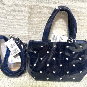 FEILER 네이비 하트 모티브 토트백 숄더 세트
