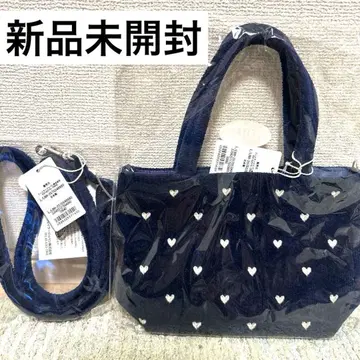 FEILER 네이비 하트 모티브 토트백 숄더 세트