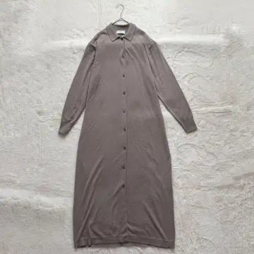 새상품 슬로브 이에나 긴팔 니트 원피스 카라 부착 베이지 F 사이즈 빅