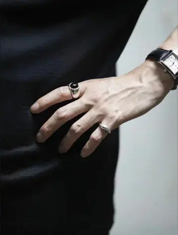 OX JEWELRY 실버 커브 핑키 링 5호