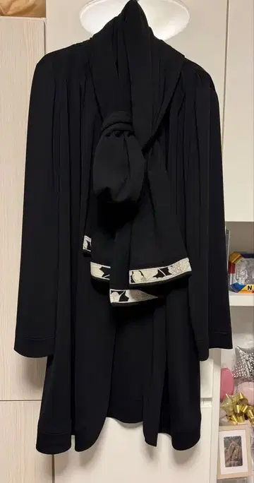 레오나르 모 x 실크 머플러 블랙