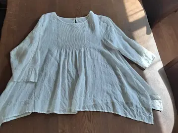 [ 새상품급 ] 다마컬렉션/린넨 핀턱 사용 손수건 헴 튜닉