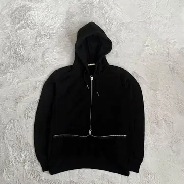 GU 더블 지퍼 후드티 집업 후드티 지퍼 후드티 블랙